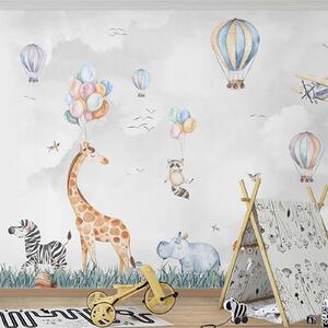 Carta da parati Animali adorabili e palloncini, Carta da parati per Bambini, u59757 : Uwalls.it