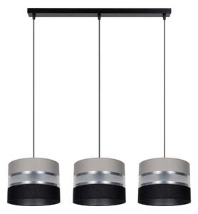 Lampadario a sospensione con filo CORAL 3xE27/60W/230V nero-grigio