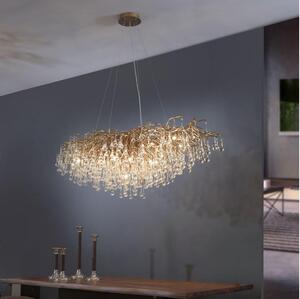 Paul Neuhaus 2031-11 - Lampadario a sospensione con filo ICICLE 15xG9/40W/230V 75x150 cm ottone