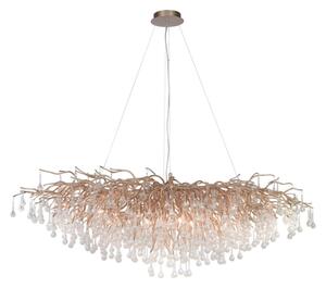 Paul Neuhaus 2031-11 - Lampadario a sospensione con filo ICICLE 15xG9/40W/230V 75x150 cm ottone