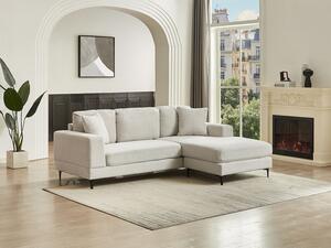 Divano angolare reversibile in Tessuto testurizzato Beige - JAMOLO