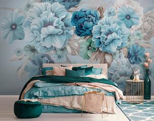 Carta da parati Delicati fiori blu, Carta da parati 3D, Carta da parati Fiori 3D, u59900 : Uwalls.it