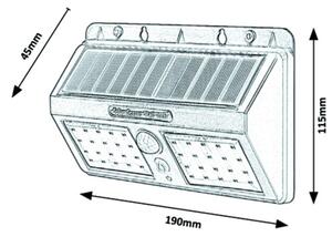 Rabalux 7881 - Lampada da parete solare LED con sensore IP44
