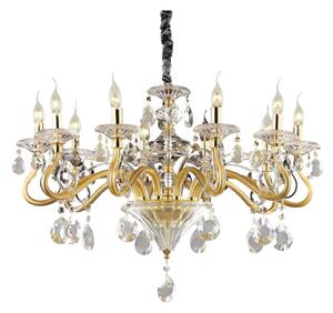Ideal Lux - Lampadario a sospensione con catena NEGRESCO 10xE14/28W/230V diametro 85 cm oro