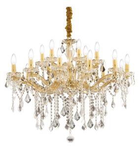 Ideal Lux - Lampadario di cristallo a sospensione con catena FLORIAN 18xE14/40W/230V diametro 86 cm oro