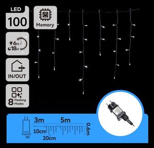 Aigostar - Catena luminosa LED per esterni 100xLED/8 funzioni 8x0,6m IP44 bianco freddo
