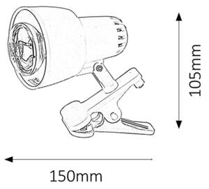 Rabalux 4356 - Lampada con morsetto CLIP 1xE14/40W/230V bianco