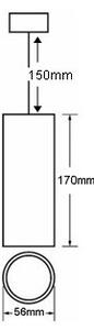 Lampadario a sospensione con filo KARADON 1xGU10/30W/230V 17 cm bianco