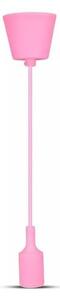 Lampadario su filo 1xE27/60W/230V rosa