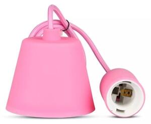 Lampadario su filo 1xE27/60W/230V rosa