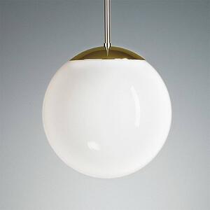 TECNOLUMEN Lampada pensile, sfera opalescente, 35 cm, ottone