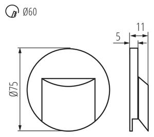 Kanlux 33322 - Lampada per scale ERINUS LED/0,8W/12V 3000K bianco