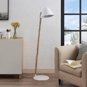 Lindby Tetja lampada da terra con legno, bianco