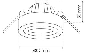 Faretto da incasso NUSA 1xGU5,3/MR16/50W/12V arrotondato nero