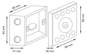 Interruttore touch con dimmer per strisce led unicolor 12-24V 4 canali