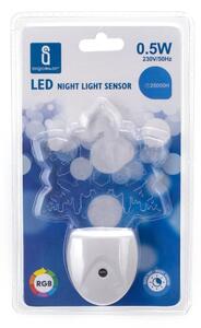 Aigostar - LED RGB Luce notturna con sensore crepuscolare LED/0,5W/230V fiocco di neve