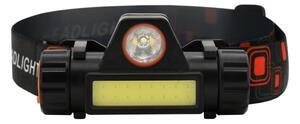 LED Lampada frontale ricaricabile LED/1200mAh nero/rosso