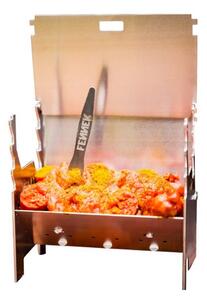FENNEK mini - Mini grill a carbonella pieghevole in acciaio inox al 100% - GERMANY
