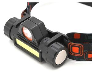 LED Lampada frontale ricaricabile LED/1200mAh nero/rosso