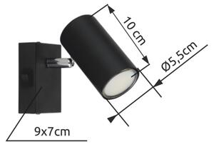 Globo 57911-1B - Faretto da parete ROBBY 1xGU10/25W/230V nero
