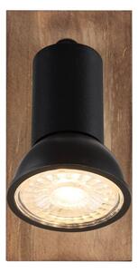 Globo 57998-1W - Faretto da parete DREW 1xGU10/35W/230V legno/nero