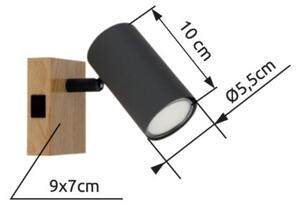 Globo 57911-1G - Faretto da parete ROBBY 1xGU10/25W/230V grigio/marrone
