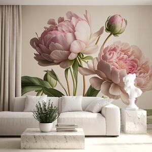Carta da parati murale Fiori di peonia dalle delicate sfumature rosa, Carta da parati popolare, Carta da parati popolare, u70658 - Muralas.it