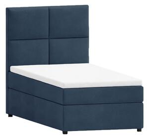 Letto singolo imbottito blu scuro con contenitore con griglia 90x200 cm Lena - Ropez