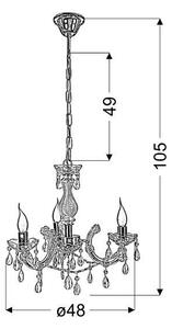 Lampadario a sospensione con catena MARIA TERESA 3xE14/40W/230V