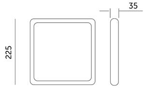 Plafoniera LED SIGARO SQUARE LED/18W/230V 4000K IP40