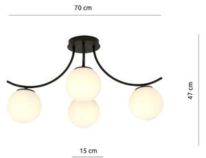 Lampadario a plafone BOSTON 4xE14/10W/230V nero