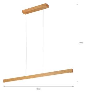 Lampadario LED a cavo VERDE LED/18W/230V 3000K 106 cm rovere