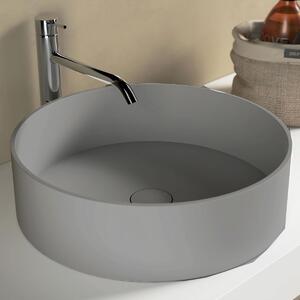 Lavabo da appoggio cemento tondo 38cm h10 solid surface bowl - Olimpo Docce