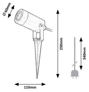 Rabalux 7814 - Lampada da esterno KROBIA 1xGU10/4W/230V IP65