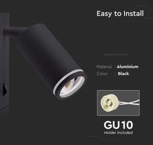Faretto da parete con interruttore 1xGU10/35W/230V nero