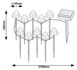 Rabalux 77007 - Lampada LED solare SKADAR 10xLED/0,2W/1,2V IP44