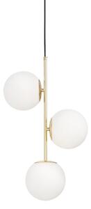 Lampada a sospensione moderna oro 3 luci sferiche bianche STELVIO W3