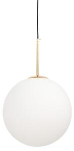 Lampada sferica a sospensione paralume bianco struttura oro caldo FREDICA D30
