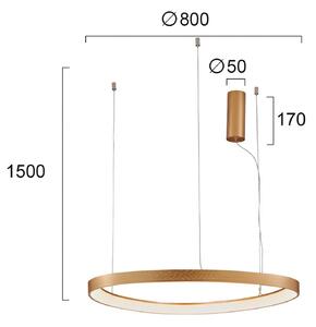 Viokef Lampada LED a sospensione Loop, oro, Ø 80 cm