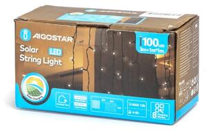Aigostar - Catena solare a LED 100xLED/8 funzioni 4x1m IP65 bianco freddo