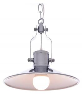 Lampada a sospensione vintage industriale metallo cromato SETORRE