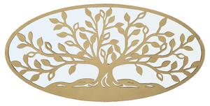 Pannello Albero della Vita Mirror 120x2x60 cm in Ferro MDF e Specchio Oro