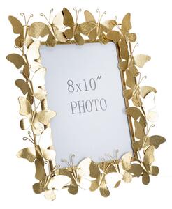 Cornice Butterfly Glam 35x15x38 cm in Ferro e Vetro Oro