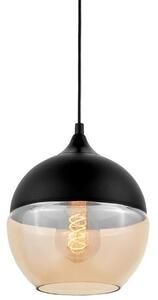 Lampada sospensione sfera vetro ambra stile vintage Albion