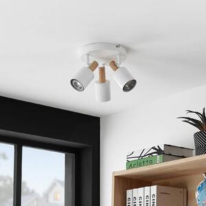 Lindby Junes spot soffitto, 3 luci, bianco