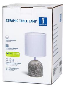 Aigostar - Lampada da tavolo 1xE14/40W/230V grigio/bianco