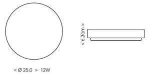 Ecolite W3090-12W/CR - Plafoniera LED da bagno LED/12W/230V IP44 nero