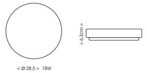 Ecolite W3090-18W - Plafoniera LED da bagno LIRA LED/18W/230V IP44