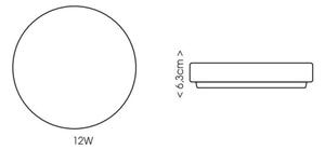 Ecolite W3090-12W - Plafoniera LED da bagno LIRA LED/12W/230V IP44