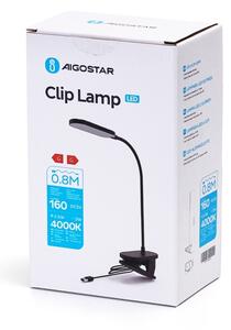 Aigostar - Lampada da tavolo LED dimmerabile con clip LED/2,5W/5V nero
